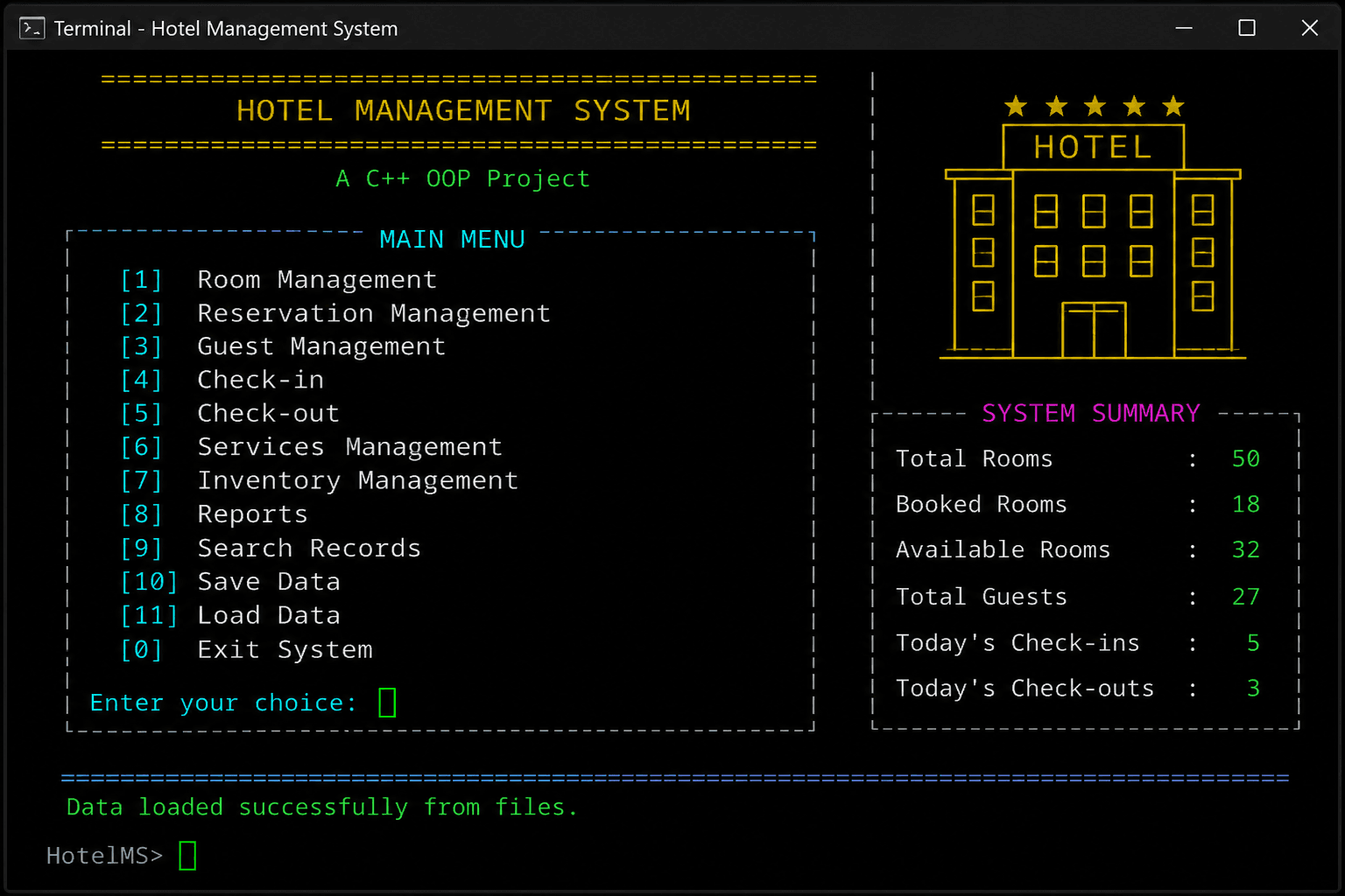 OOP Hotel Management System