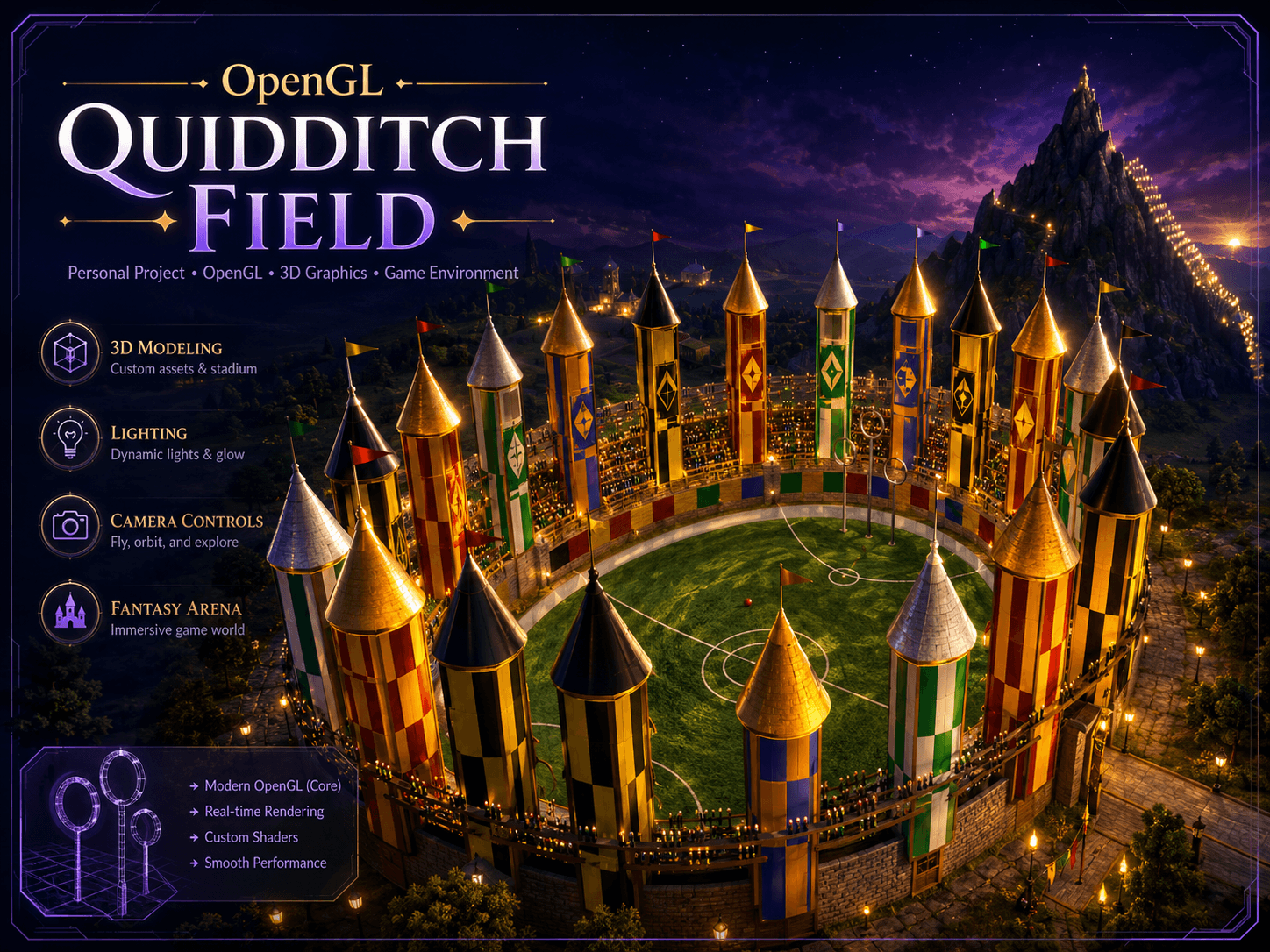3D Quidditch Field (OpenGL)